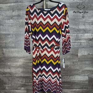 Studio One Long Sleeve Belted Dress Size XL